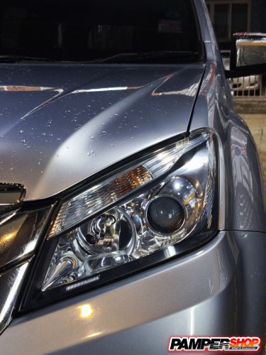 Isuzu D-max ขัดไฟหน้า+หุ้มฟิล์ม ( เกรด PVC ) สีฟ้าไฮบริด
