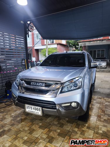 Isuzu D-max ขัดไฟหน้า+หุ้มฟิล์ม ( เกรด PVC ) สีฟ้าไฮบริด