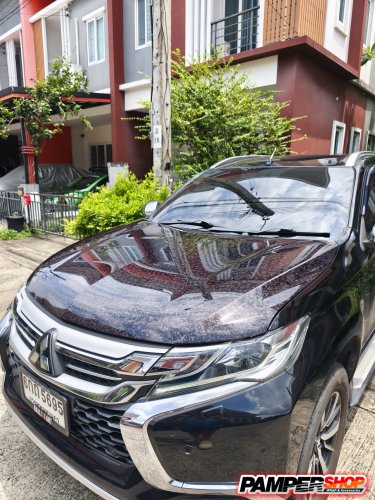 Misubishi Pajero หุ้มสติ๊กเกอร์เคฟล่า หินอ่อน FROGED ฝาหน้า ( เกรด PET )