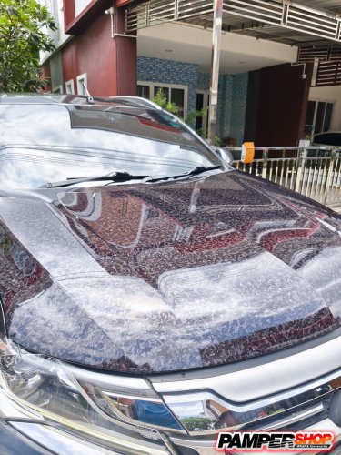 Misubishi Pajero หุ้มสติ๊กเกอร์เคฟล่า หินอ่อน FROGED ฝาหน้า ( เกรด PET )