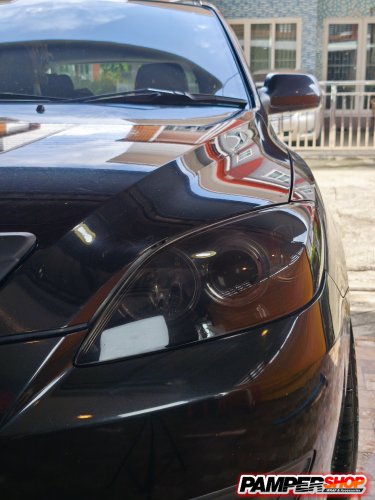 Mazda 3 สีดำ ขัดไฟ+หุ้มฟิล์ม TPH ดำอ่อน