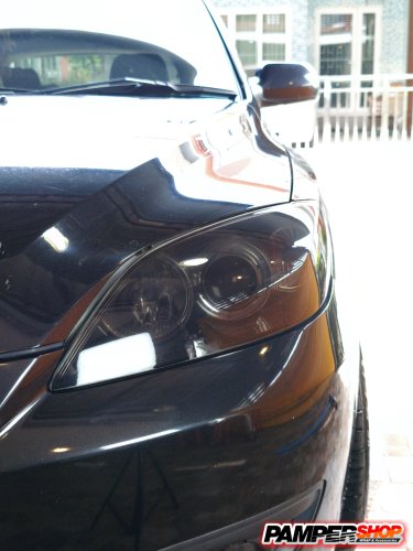 Mazda 3 สีดำ ขัดไฟ+หุ้มฟิล์ม TPH ดำอ่อน