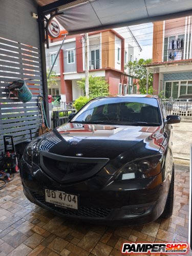 Mazda 3 สีดำ ขัดไฟ+หุ้มฟิล์ม TPH ดำอ่อน
