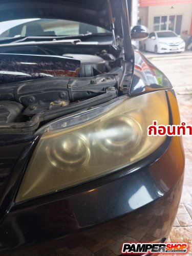 BMW 3 Series E90 ขัดไฟ+หุ้มฟิล์ม สีฟ้าไฮบริด PVC