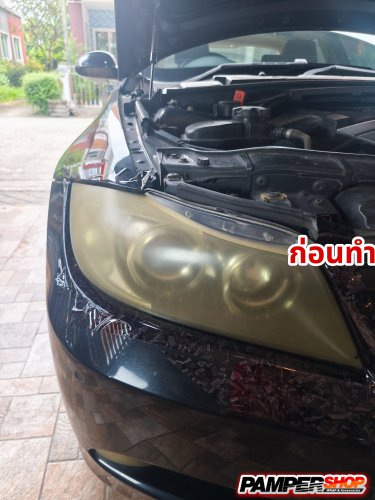 BMW 3 Series E90 ขัดไฟ+หุ้มฟิล์ม สีฟ้าไฮบริด PVC