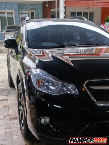 Subaru XV ขัดไฟหน้า + หุ้มฟิล์มไฟ TPH สีฟ้าอ่อน Hybrid + เปลี่ยนหลอดไฟหน้า LED T120