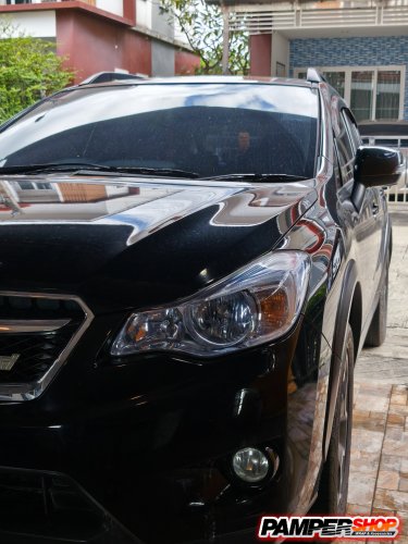 Subaru XV ขัดไฟหน้า + หุ้มฟิล์มไฟ TPH สีฟ้าอ่อน Hybrid + เปลี่ยนหลอดไฟหน้า LED T120