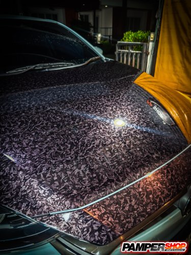 mazda 2 skyactive หุ้มสติ๊กเกอร์เคฟล่า ฝาหน้าหินอ่อน FORGED (PET)