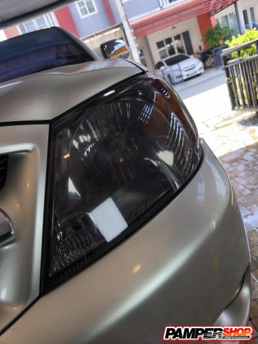 ขัดไฟหน้า+หุ้มฟิล์ม ( เกรด TPH ) สีดำอ่อน สโม๊ก