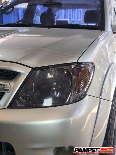 ขัดไฟหน้า+หุ้มฟิล์ม ( เกรด TPH ) สีดำอ่อน สโม๊ก