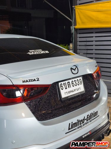 mazda 2 หุ้มสติ๊กเกอร์เคฟล่า หินอ่อน FORGED ฝาท้ายชิ้นล่าง