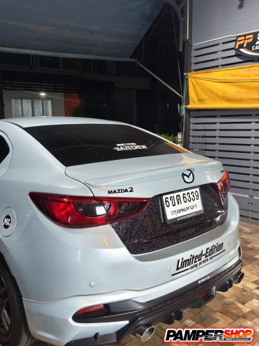 mazda 2 หุ้มสติ๊กเกอร์เคฟล่า หินอ่อน FORGED ฝาท้ายชิ้นล่าง