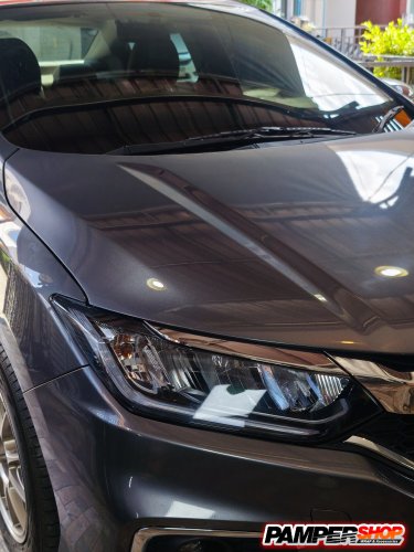 Honda City หุ้มฟิล์มไฟหน้า ( เกรด TPH ) สีฟ้าอ่อน Hybrid