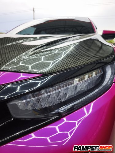 Honda Civic FK ขัดไฟ+หุ้มฟิล์ม สีฟาไฮบริด เกรด TPH 3 ปี