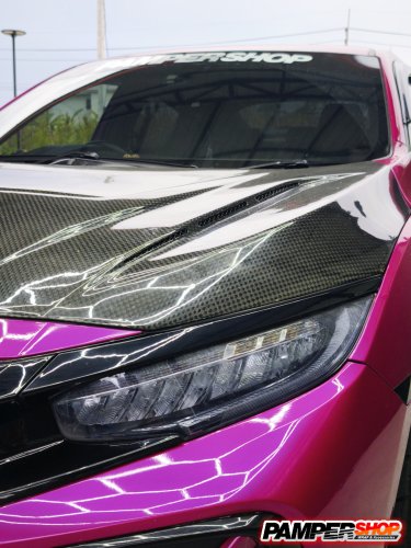 Honda Civic FK ขัดไฟ+หุ้มฟิล์ม สีฟาไฮบริด เกรด TPH 3 ปี