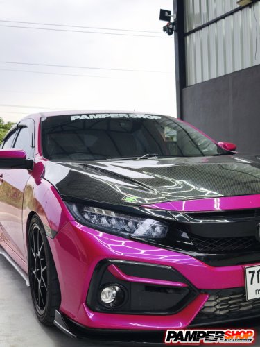 Honda Civic FK ขัดไฟ+หุ้มฟิล์ม สีฟาไฮบริด เกรด TPH 3 ปี