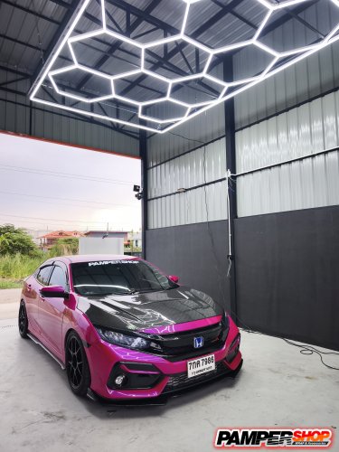 Honda Civic FK ขัดไฟ+หุ้มฟิล์ม สีฟาไฮบริด เกรด TPH 3 ปี