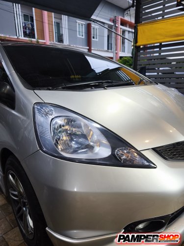 honda Jazz GK ขัดไฟหน้า + หุ้มฟิล์มไฟ สีฟ้าไฮบริด เกรด TPH
