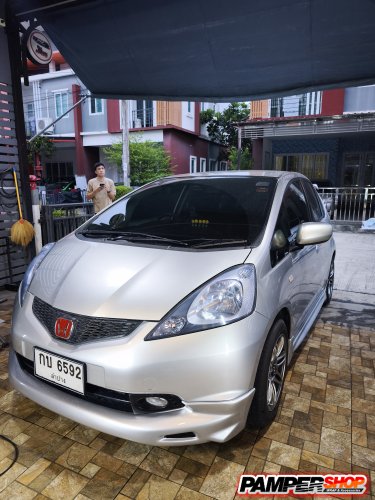 honda Jazz GK ขัดไฟหน้า + หุ้มฟิล์มไฟ สีฟ้าไฮบริด เกรด TPH