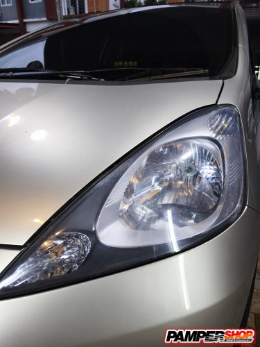 honda Jazz GK ขัดไฟหน้า + หุ้มฟิล์มไฟ สีฟ้าไฮบริด เกรด TPH