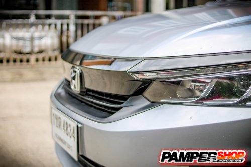 City 1.0 Turbo หุ้มฟิล์มสติ๊กเกอร์ กระจังหน้า เปลี่ยนจาก โคเมี่ยมเป็นดำเงา