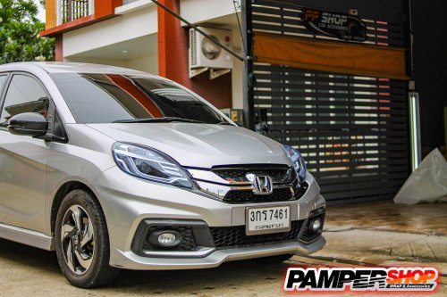 Honda Mobilio ขัดไฟหน้า + หุ้มฟิล์มไฟ สีฟ้าไฮบริด เกรด TPH 3 ปี