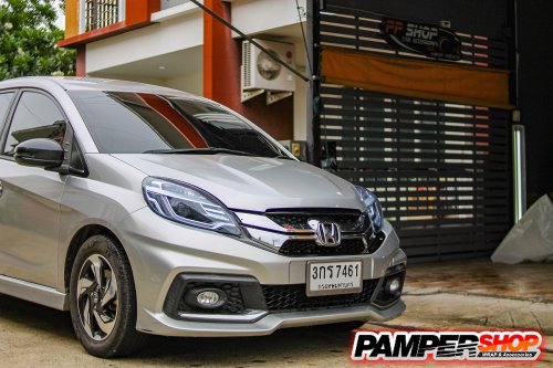 Honda Mobilio ขัดไฟหน้า + หุ้มฟิล์มไฟ สีฟ้าไฮบริด เกรด TPH 3 ปี
