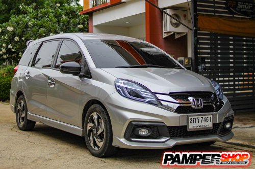Honda Mobilio ขัดไฟหน้า + หุ้มฟิล์มไฟ สีฟ้าไฮบริด เกรด TPH 3 ปี