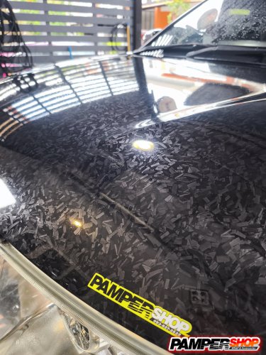 Pajero Sport หุ้มสติ๊กเกอร์เคฟล่า ฝาหน้า ลายหินอ่อน FORGE PET