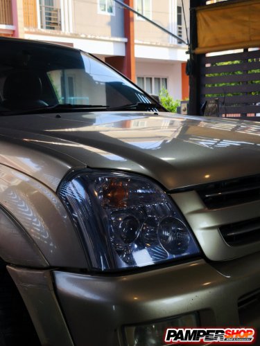 ขัดไฟหน้า+หุ้มฟิล์ม ( เกรด TPH ) สีฟ้าอ่อน Hybrid